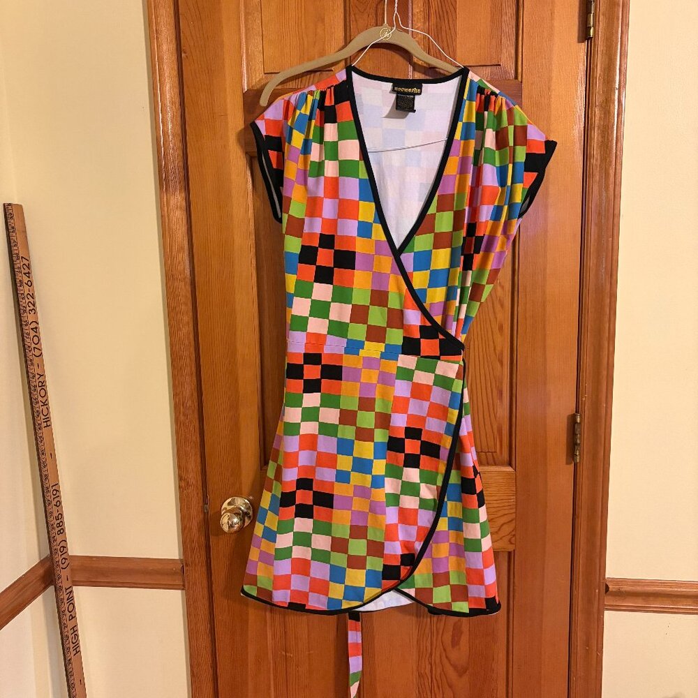 Nooworks Carnival Print Color Block Wrap-Around D… - image 1